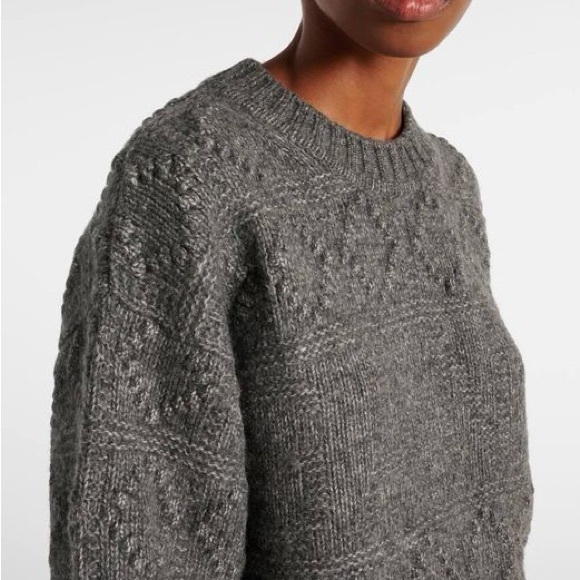 GANNI | Gray Bubble Textured Pullover Sweater - Picture 5 of 11